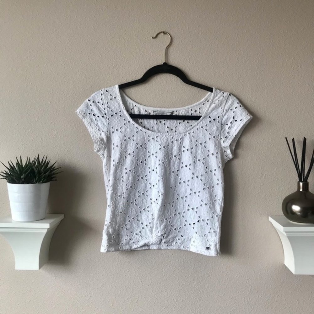 American Eagle Eyelet Cutout Top